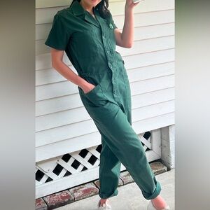 Green utility jumpsuit